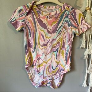Little Sleepies Pink Marble Swirl Bodysuit